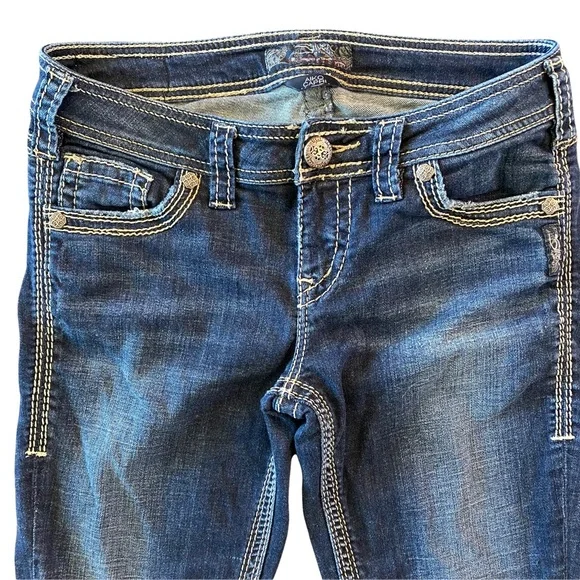 Silver Jeans Aiko Capri Denim Pants Stretch - Picture 3 of 7